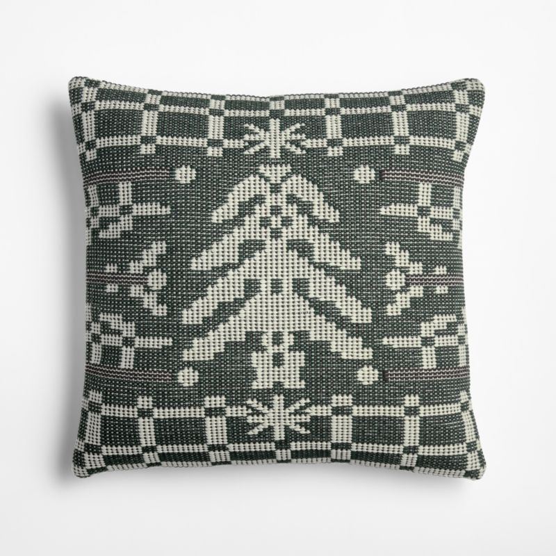 Woven Tree 20"x20" Spruce Green Throw Pillow Cover - image 3 of 4