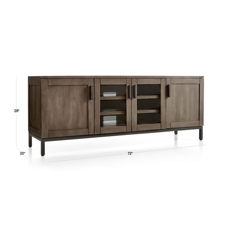 Wyatt 72" Brown Wood Storage Media Console