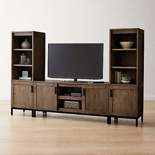 Wyatt Grey 60" Storage Media Console with 2 Media Towers