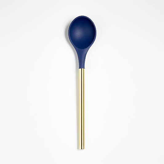 Wyn Blue Silicone Spoon with Brass Handle