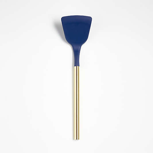 Wyn Blue Silicone Turner with Brass Handle