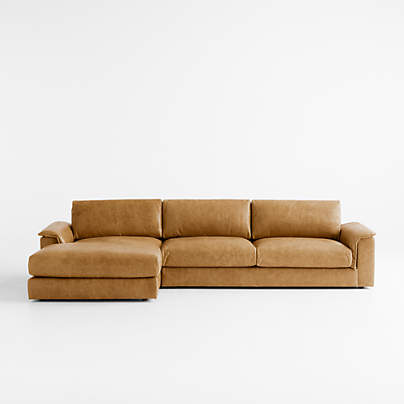 Wythe 2-Piece Leather Sectional Sofa with Chaise Lounge