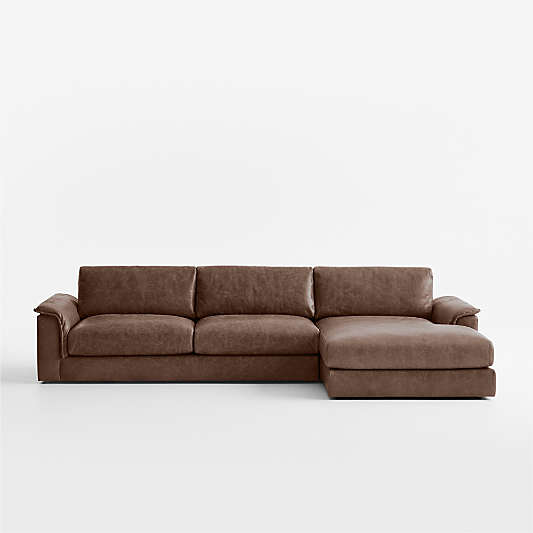 Wythe 2-Piece Leather Sectional Sofa with Chaise Lounge