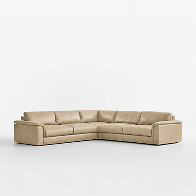 Wythe 3-Piece L-Shaped Leather Sectional Sofa
