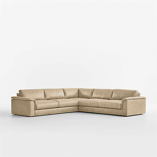 Wythe 3-Piece L-Shaped Leather Sectional Sofa