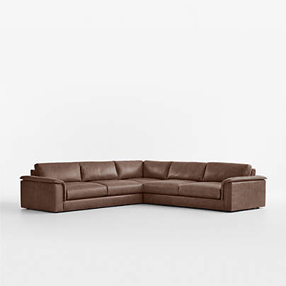 Wythe 3-Piece L-Shaped Leather Sectional Sofa
