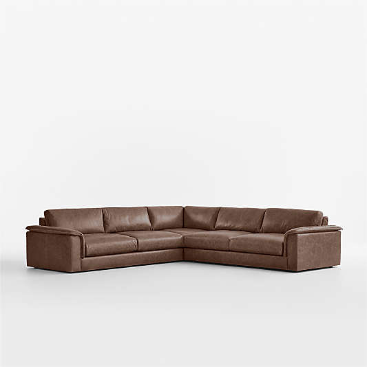Wythe 3-Piece L-Shaped Leather Sectional Sofa