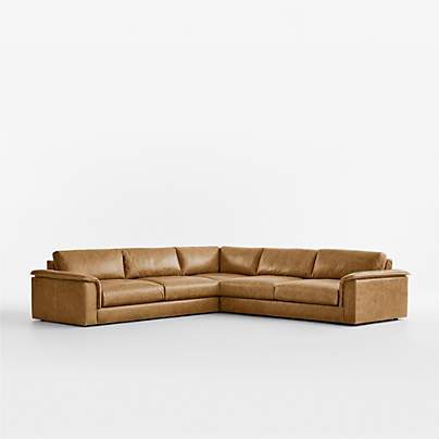 Wythe 3-Piece L-Shaped Leather Sectional Sofa