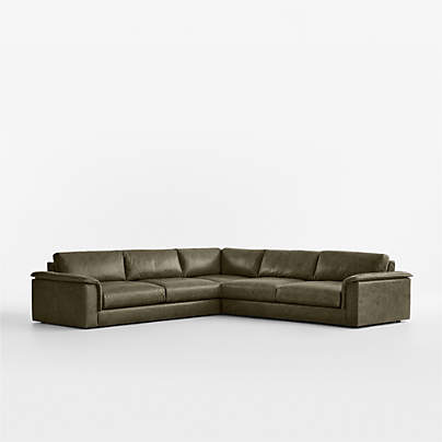 Wythe 3-Piece L-Shaped Leather Sectional Sofa