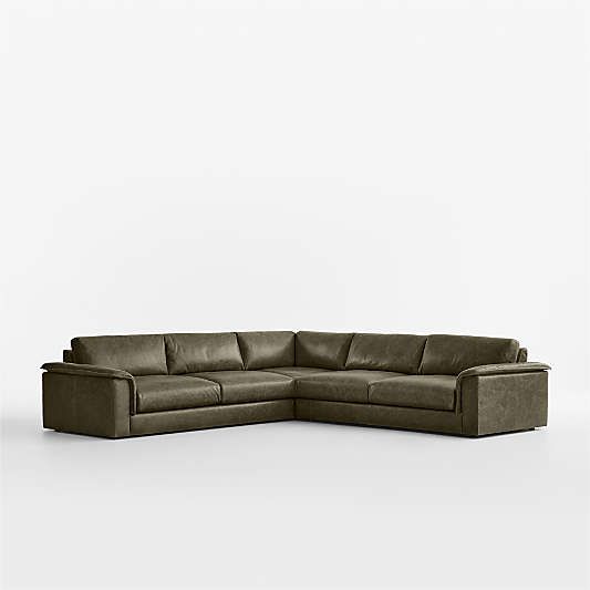 Wythe 3-Piece L-Shaped Leather Sectional Sofa