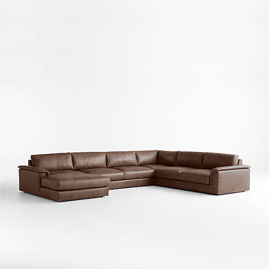 Wythe 4-Piece L-Shaped Leather Sectional Sofa with Chaise Lounge