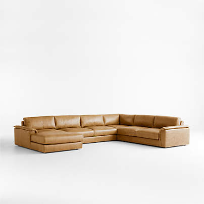 Wythe 4-Piece L-Shaped Leather Sectional Sofa with Chaise Lounge
