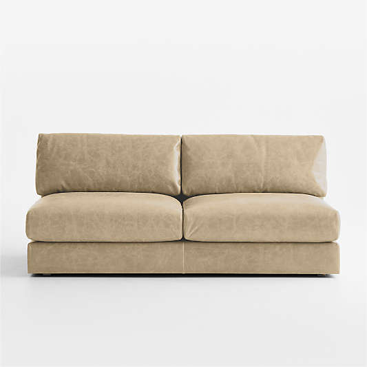 Wythe Leather Armless Sofa Sectional Piece