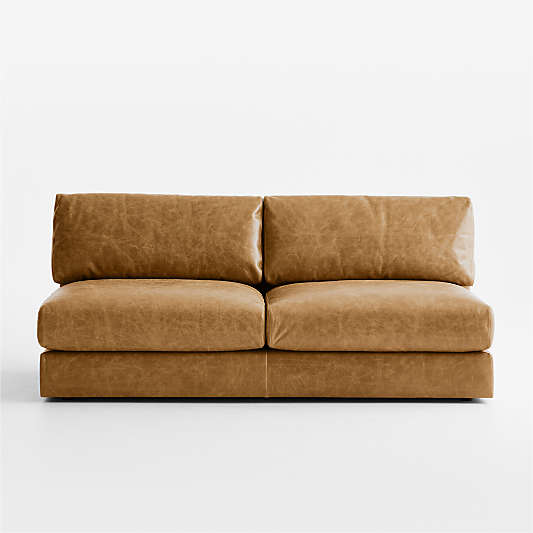 Wythe Leather Armless Sofa Sectional Piece