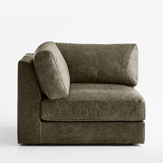 Wythe Leather Corner Chair Sectional Piece
