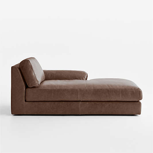 Wythe Leather Right-Arm Chaise Lounge Sectional Piece