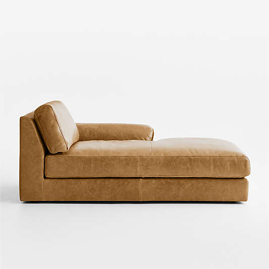 Wythe Leather Right-Arm Chaise Lounge Sectional Piece