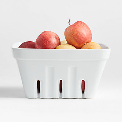 View Extra-Large White Stoneware Berry Box Colander details