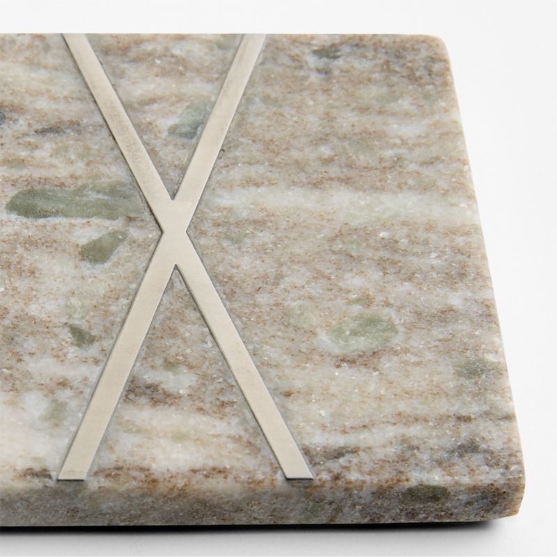 Tuscan Kitchen Marble "X" Monogram Coasters, Set of 4 - image 2 of 4