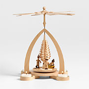 Christmas Tree with Kids Pyramid Holiday Tealight Candle Holder