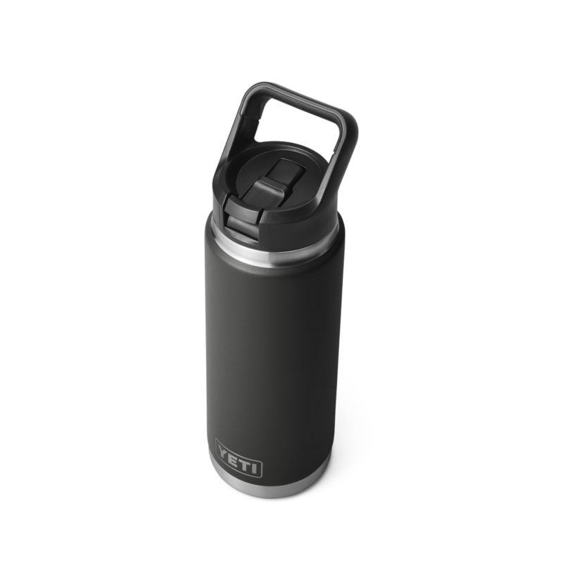 YETI Rambler 26-Oz. Insulated Straw Cap Water Bottle Black + Reviews |  Crate & Barrel