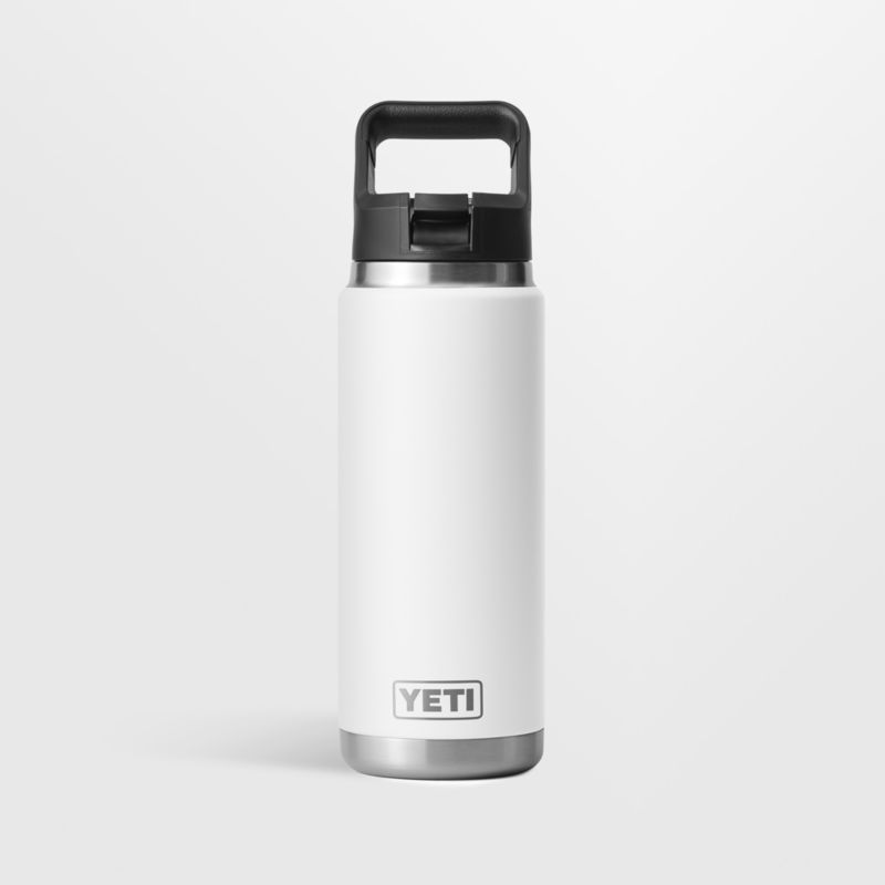 YETI Rambler 26-Oz. Insulated Straw Cap Water Bottle White + Reviews | Crate & Barrel