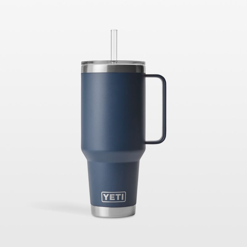 YETI Rambler 42-Oz. Straw Mug Navy + Reviews | Crate & Barrel