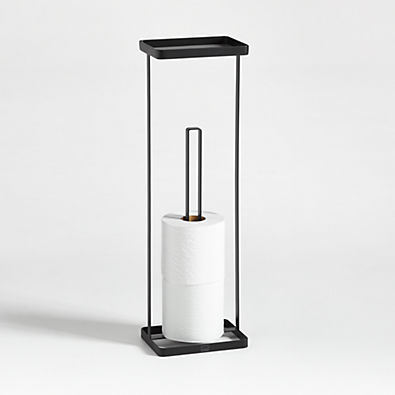 View Yamazaki Black Toilet Paper Stand with Tray details