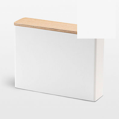 View Yamazaki White Steel Coffee Filter Storage Case with Ash Wood Lid details