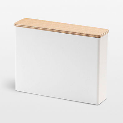 View Yamazaki White Steel Coffee Filter Storage Case with Ash Wood Lid details