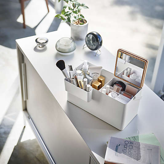 Yamazaki White Steel Makeup Organizer