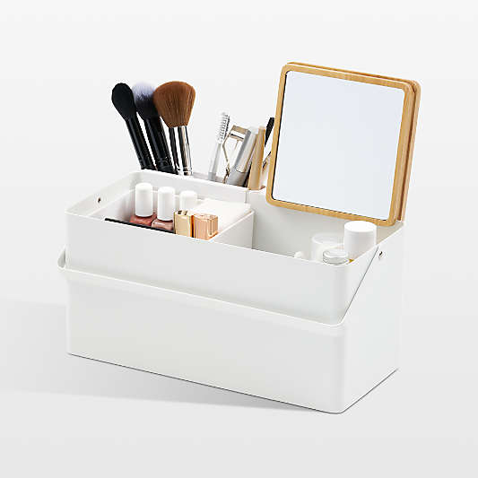Yamazaki White Steel Makeup Organizer