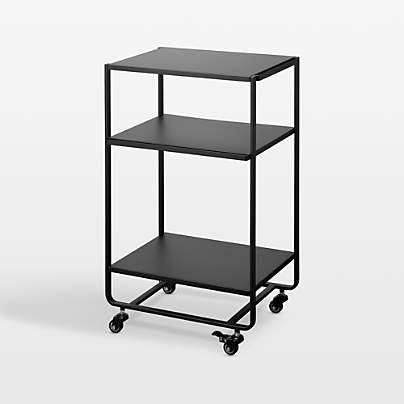 Yamazaki Black Steel Rolling Utility Cart