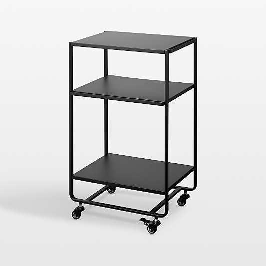 Yamazaki Black Steel Rolling Utility Cart