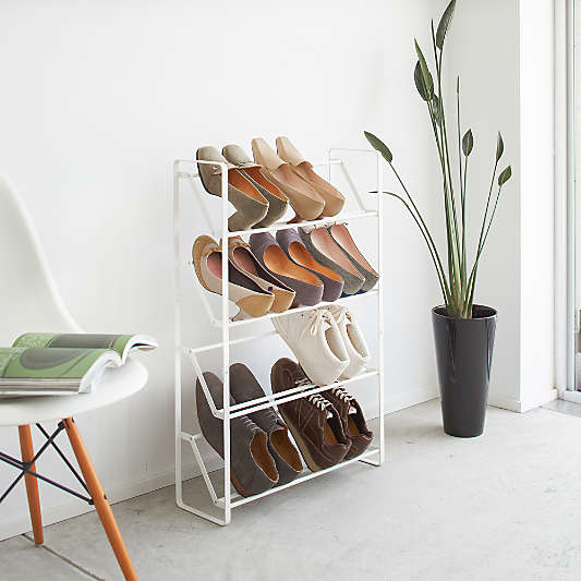 Yamazaki White Steel Large Shoe Rack 31"