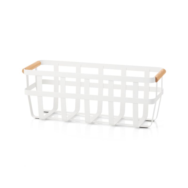 Yamazaki Tosca Slim White Storage Basket