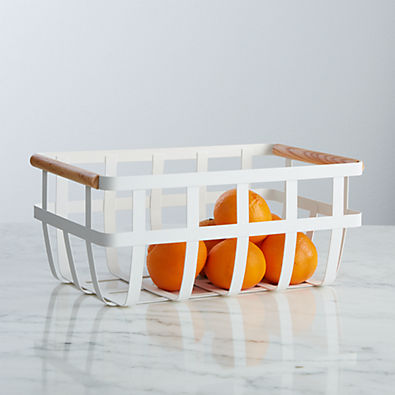 View Yamazaki Tosca White Dual-Handle Storage Basket details