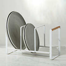 Yamazaki Tosca Wide White Dish Storage Rack + Reviews | Crate & Barrel