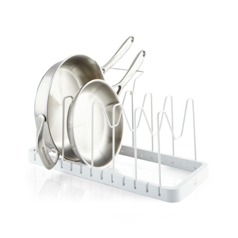 Yamazaki Tower White Adjustable Pot Lid and Frying Pan Organizer - image 5 of 7