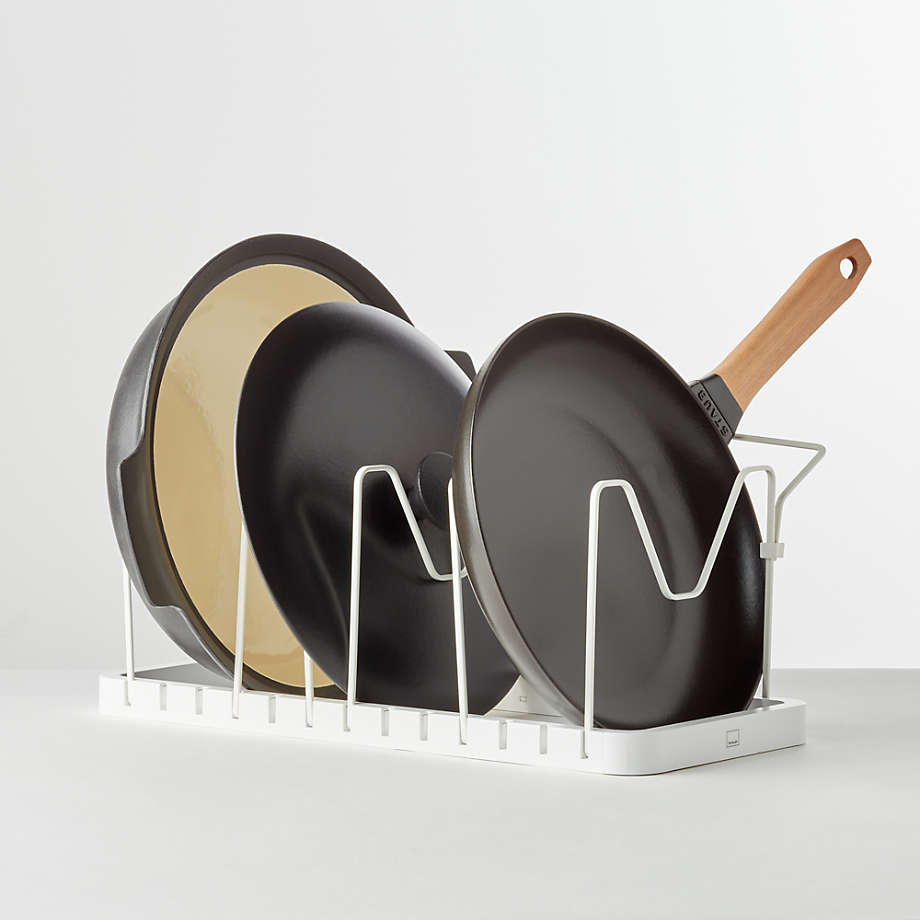 White Adjustable Pan Cabinet Organizer