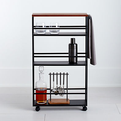View Yamazaki Tower Black Rolling Slim Storage Cart With Handle details