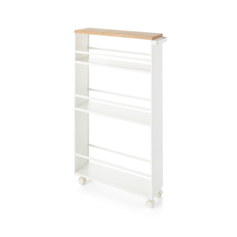 Yamazaki Tower White Rolling Slim Storage Cart With Handle - image 4 of 5