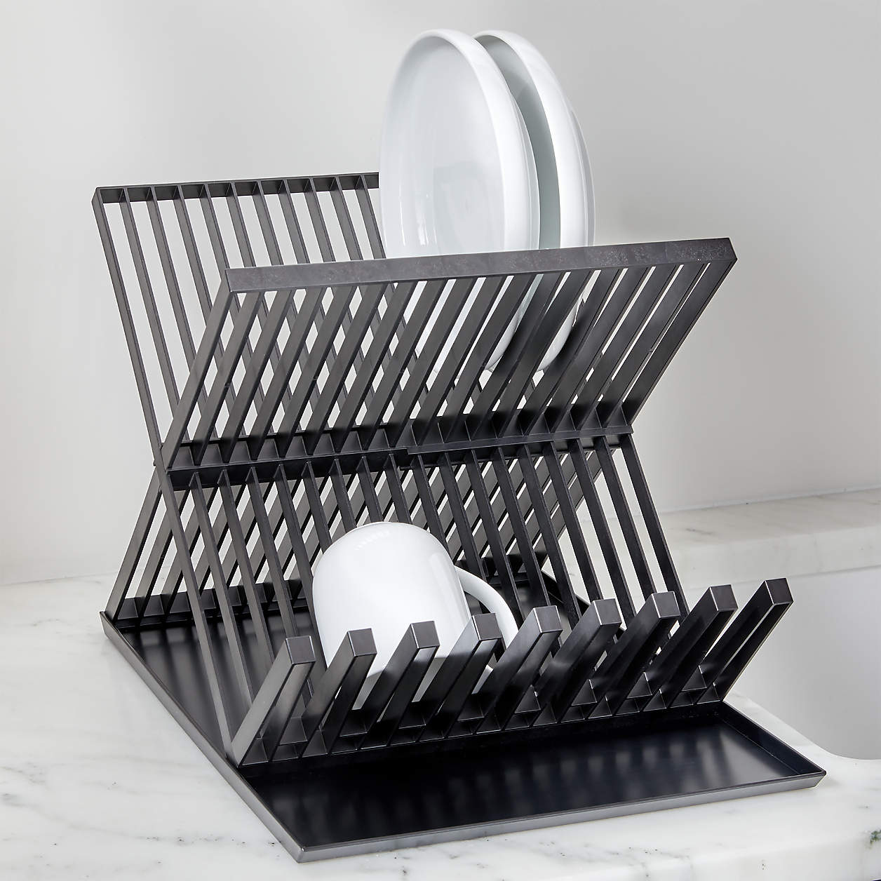 Yamazaki Tower Black XShaped Dish Drainer Rack + Reviews Crate & Barrel