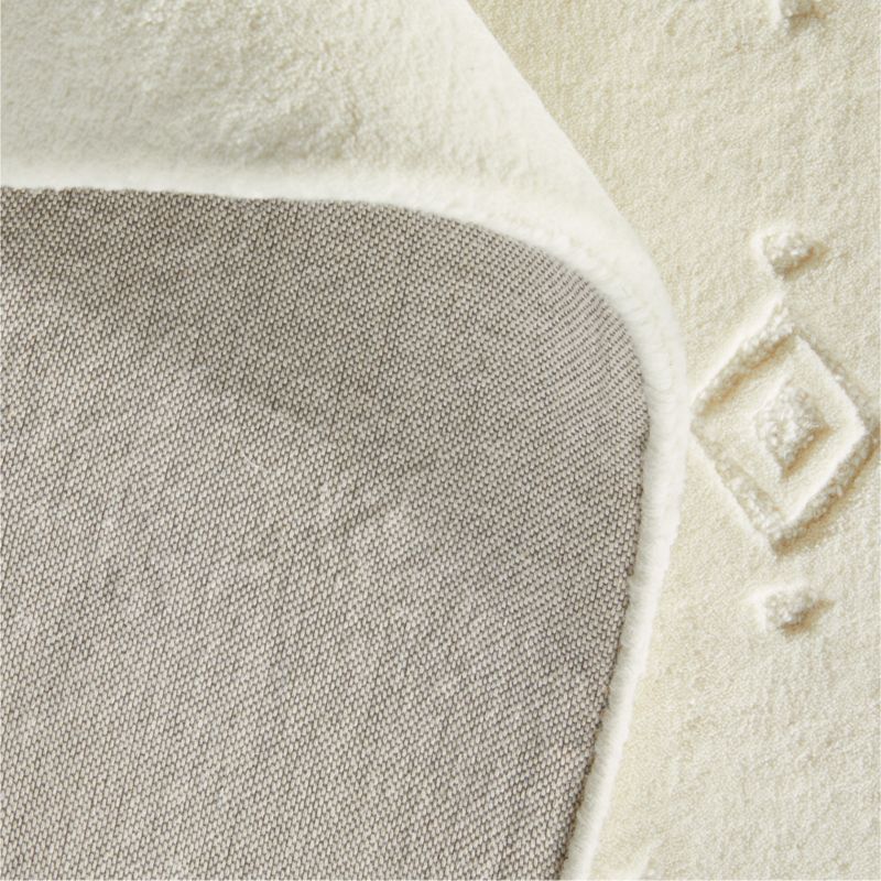 Yami Hand-Tufted Wool Ivory Carved Geometric Rug 8x10 by John Robshaw ...