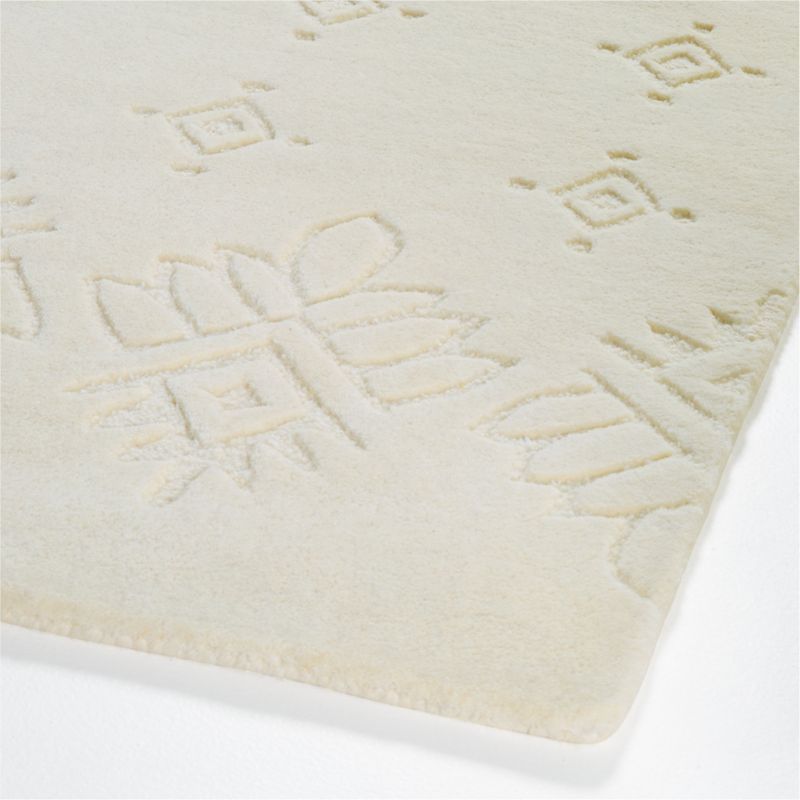 Yami Hand-Tufted Wool Ivory Carved Geometric Rug 8x10 by John Robshaw ...