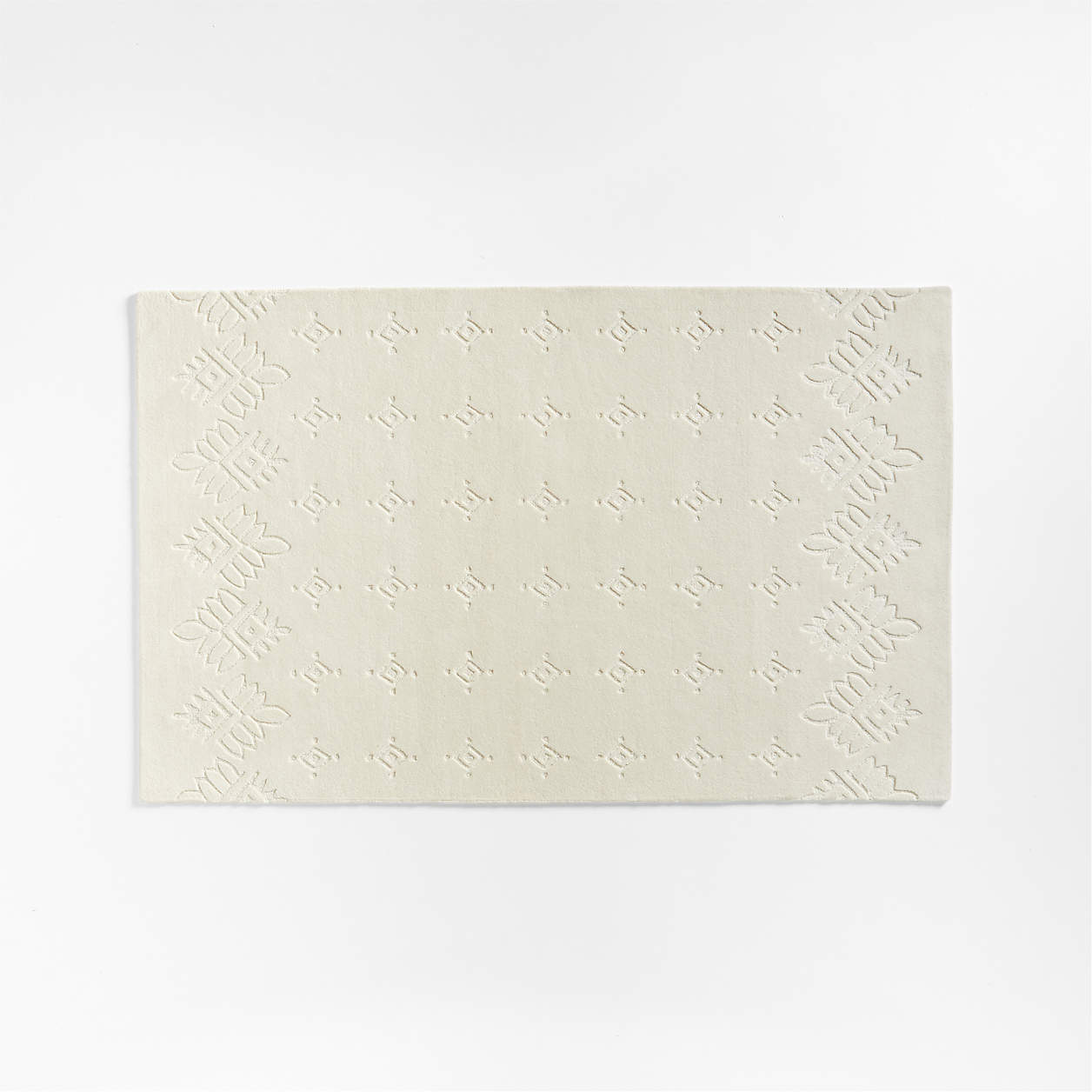 Yami HandTufted Wool Ivory Carved Geometric Rug 5x8 by John Robshaw Crate & Kids