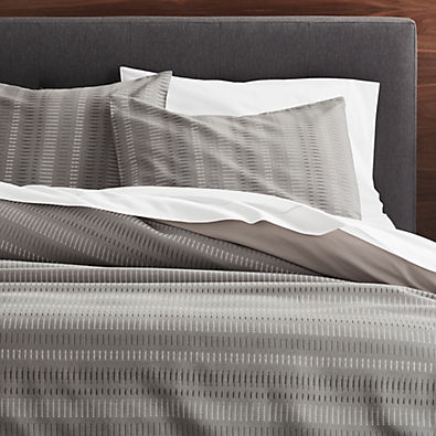 View Yates Grey Striped Duvet Cover King details