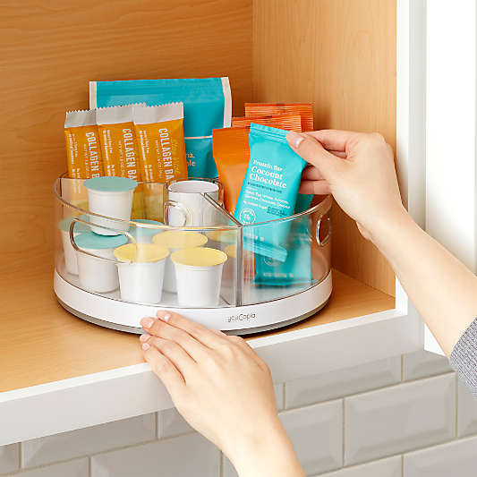 YouCopia Crazy Susan Kitchen Cabinet Organization Turntable with 3 Bins