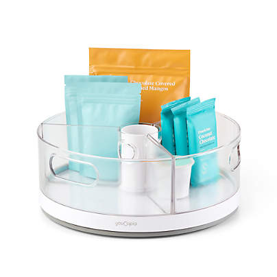 YouCopia Crazy Susan Kitchen Cabinet Organization Turntable with 3 Bins