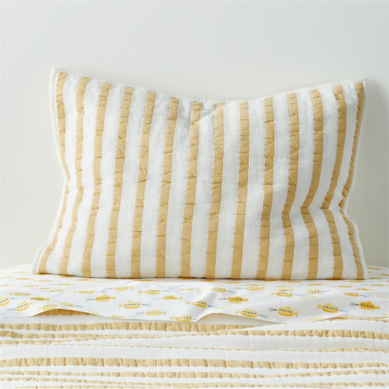 Yellow Striped Waffle Weave Organic Cotton Kids Bedding Bundle Set - image 10 of 13